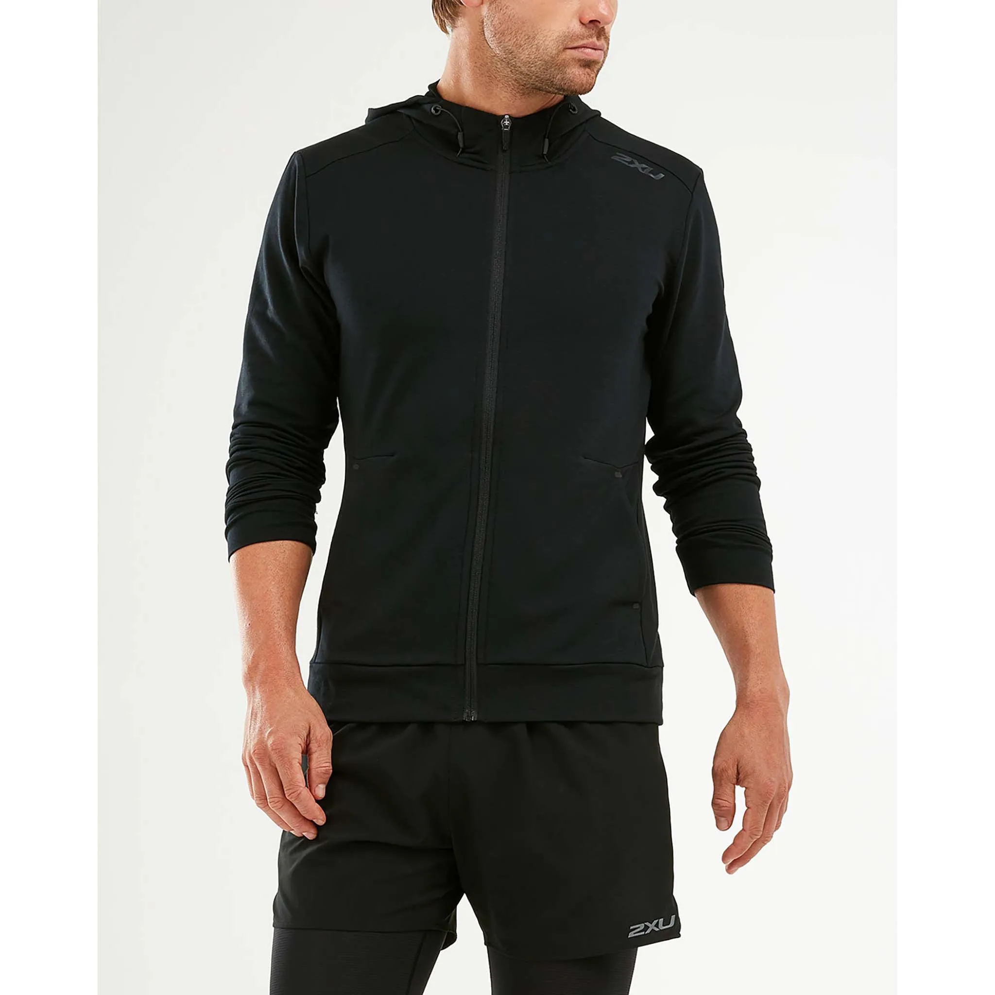 2XU Transit Zip Hoodie chandail kangourou avec fermeture eclair pour homme