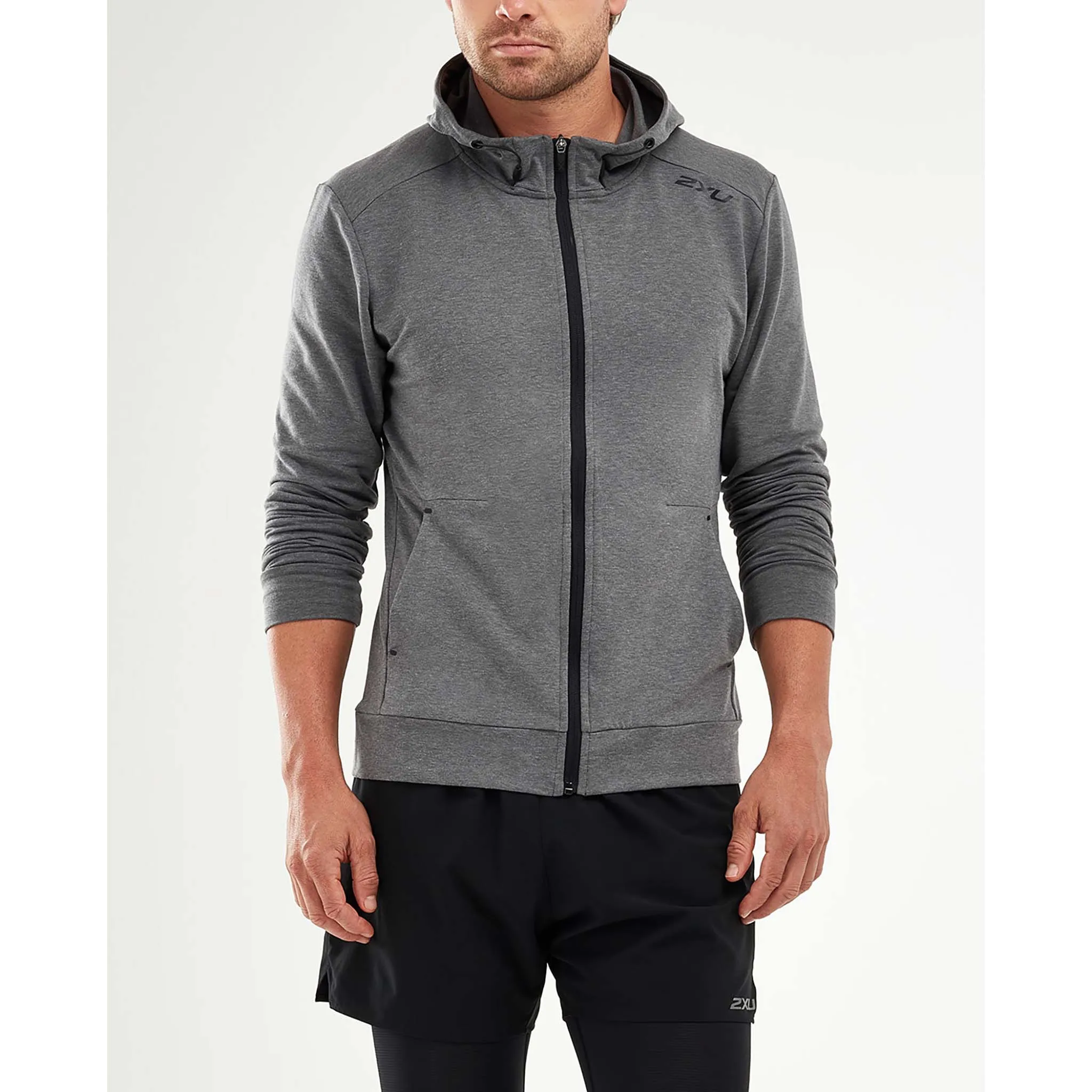 2XU Transit Zip Hoodie chandail kangourou avec fermeture eclair pour homme