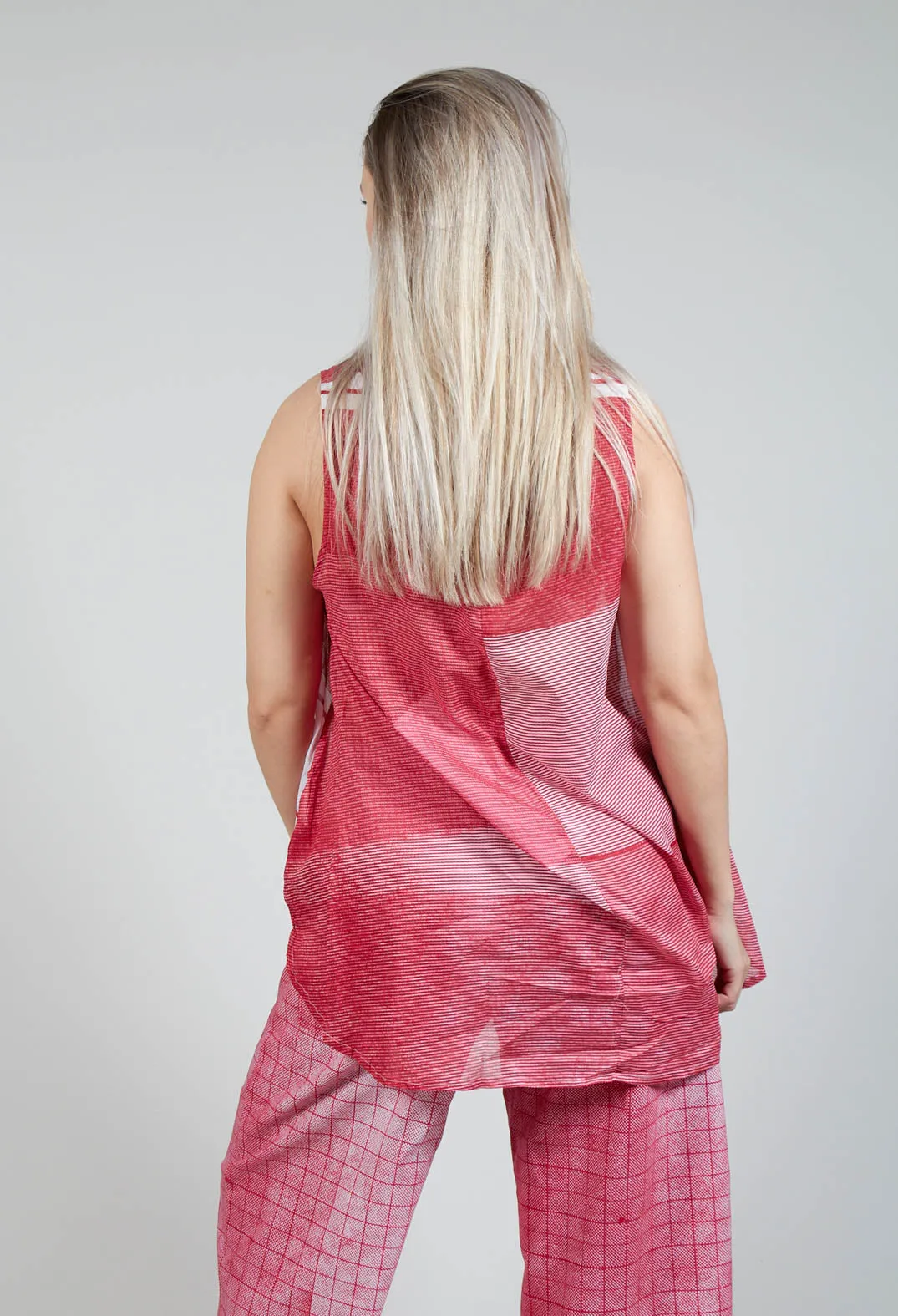 A-Line Cotton Vest Top in Chili Print