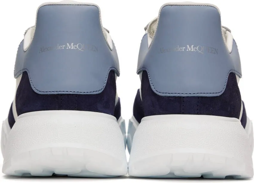 Alexander McQueen White & Blue Court Sneakers