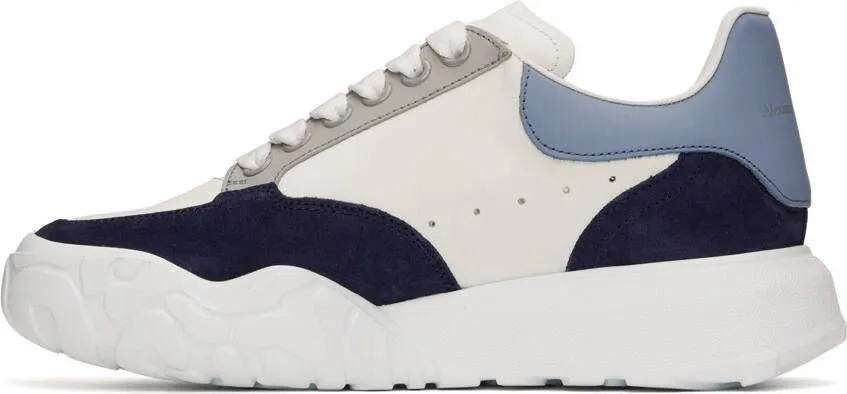 Alexander McQueen White & Blue Court Sneakers