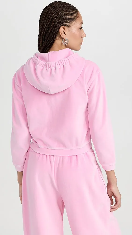 Alexander Wang   Shrunken Zip Up Hoodie with Apple Logo 