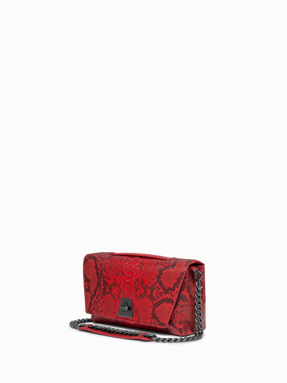 Anouk Day Bag in Python Leather with Adjustable Shoulder Strap