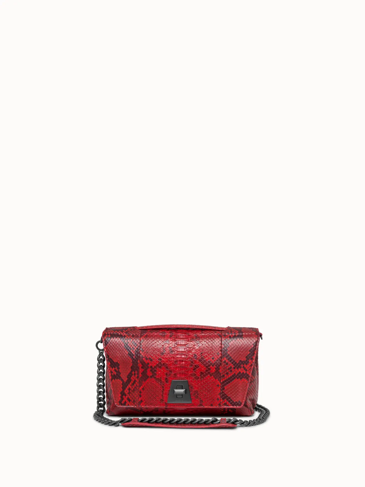 Anouk Day Bag in Python Leather with Adjustable Shoulder Strap