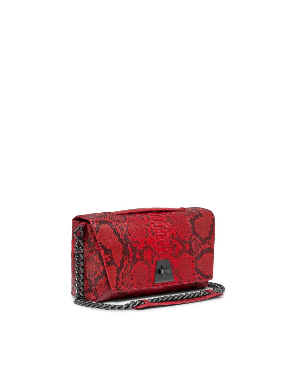 Anouk Day Bag in Python Leather with Adjustable Shoulder Strap