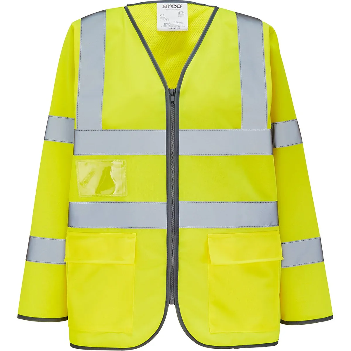 Arco Ultra Yellow Long-Sleeve Zip-Up Hi-Vis Vest 5XL