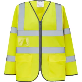 Arco Ultra Yellow Long-Sleeve Zip-Up Hi-Vis Vest 5XL