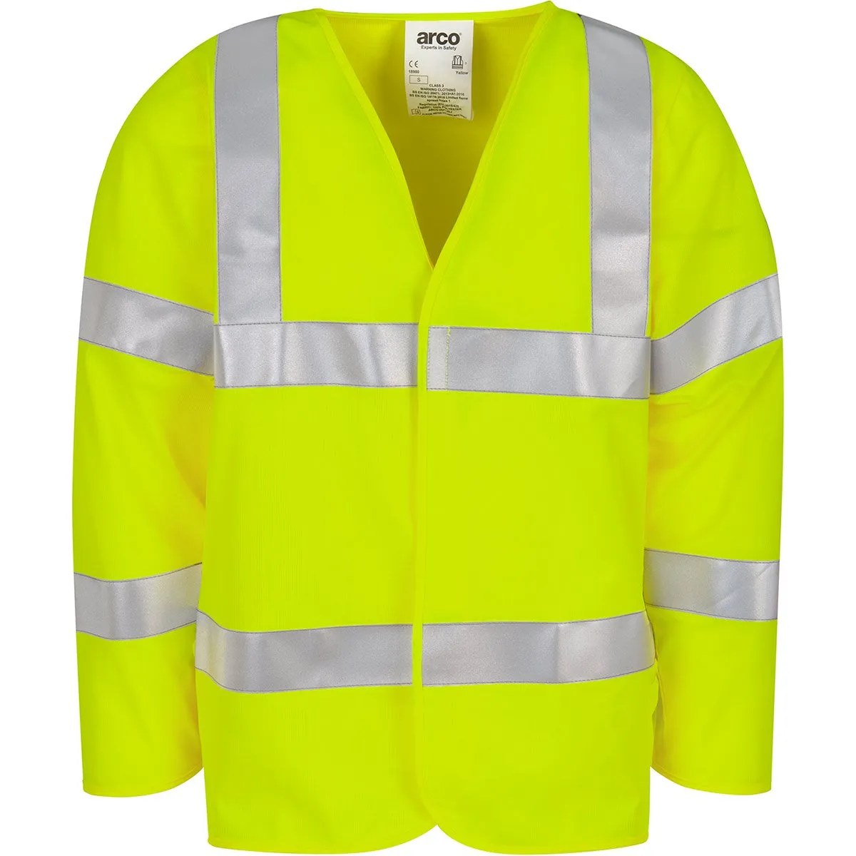 Arco Yellow Long-Sleeve Flame-Retardant Hi-Vis Vest 5XL