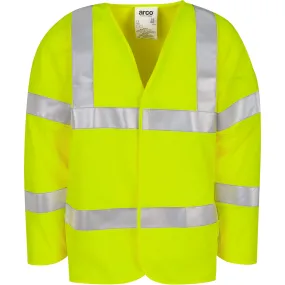 Arco Yellow Long-Sleeve Flame-Retardant Hi-Vis Vest 5XL