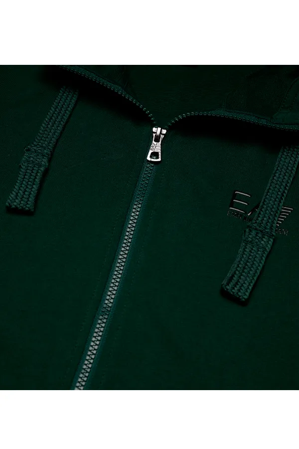 Armani EA7 ID Logo Zip Hoodie Green