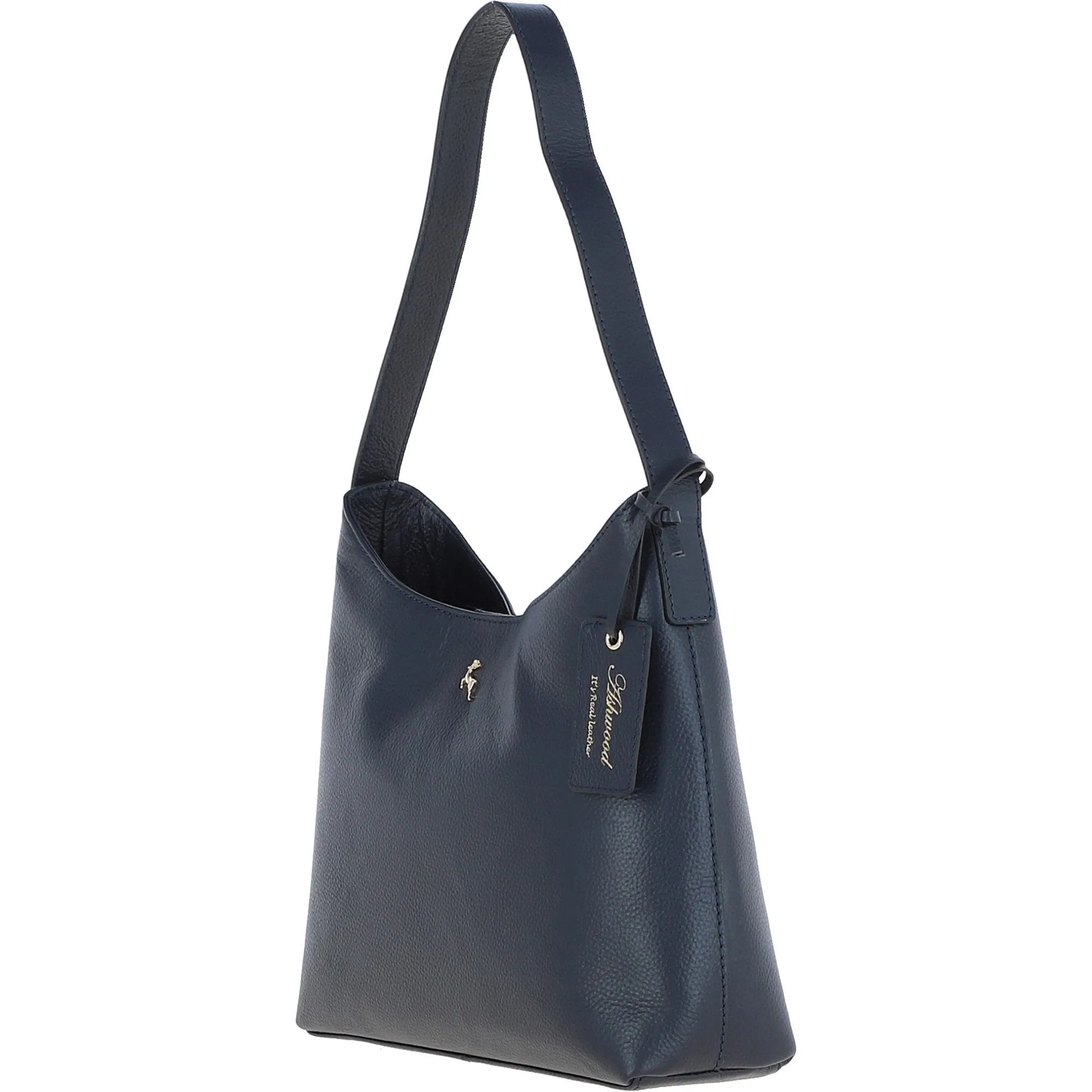 Ashwood Real Leather Hobo Shoulder Bag Cotswold Navy: 64203