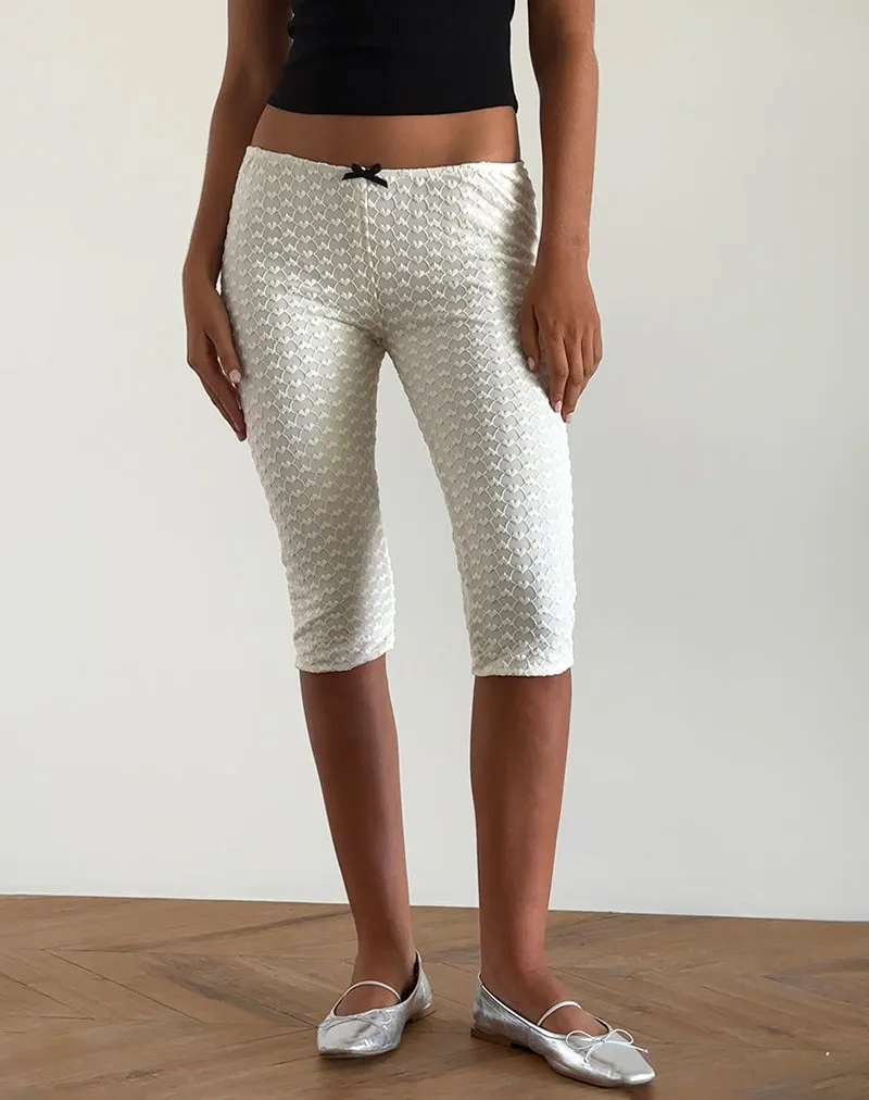 Asih Capri Trousers in Ivory Heart Lace