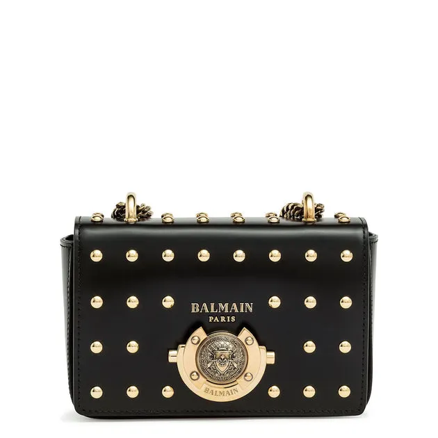 Balmain Black leather box bag