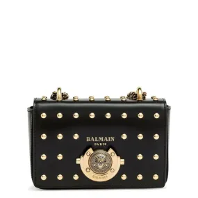 Balmain Black leather box bag