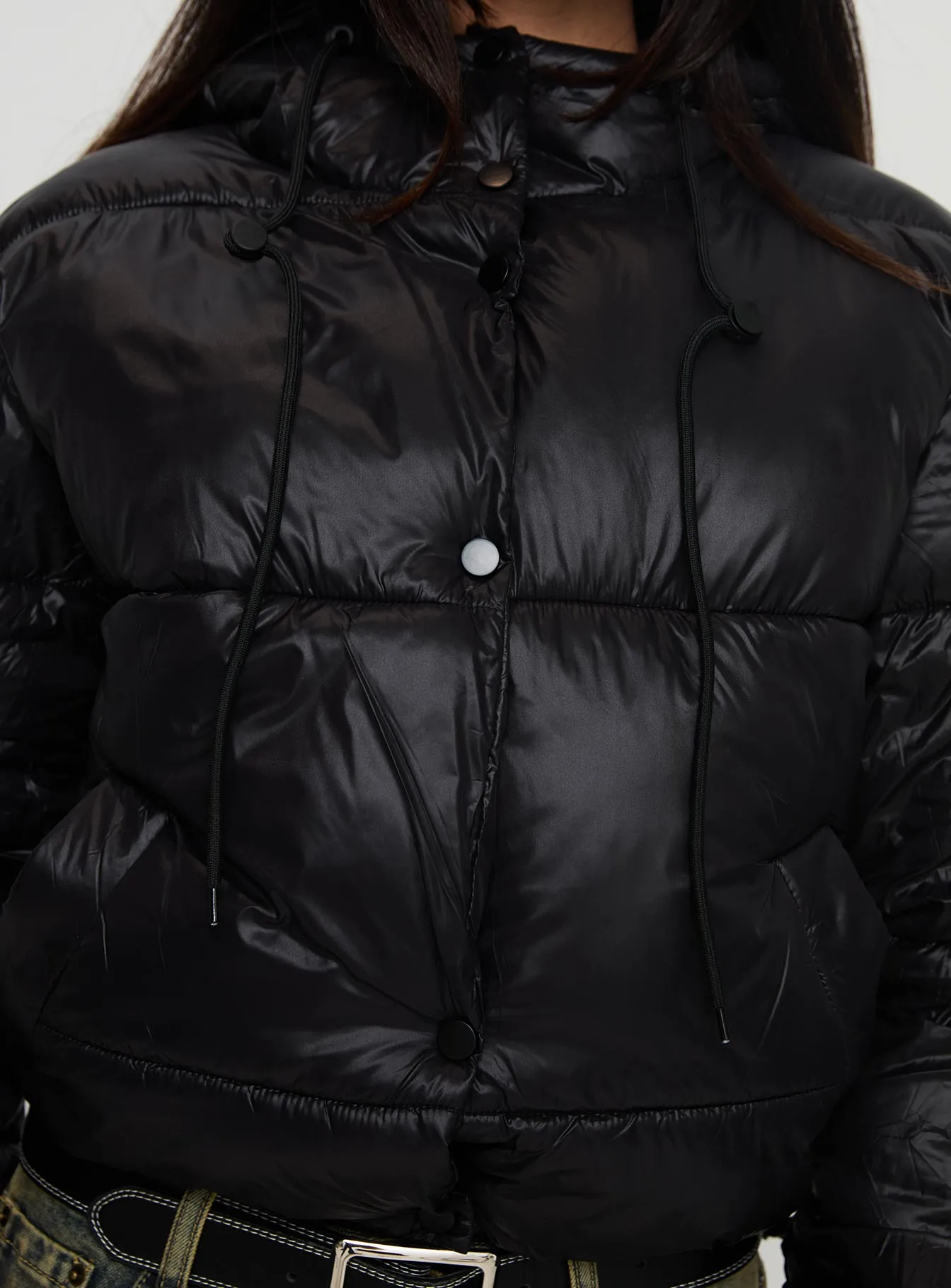 Beekall Hooded Puffer Jacket Black