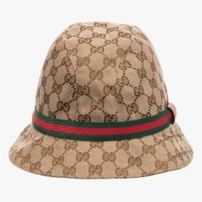 Beige & Brown GG Canvas Hat