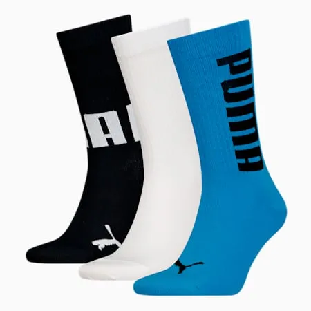 Big Logo Crew Socks 3 Pack | Aqua sea | PUMA Accessories | PUMA 