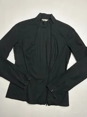 Black double zip up office jacket (S/M)