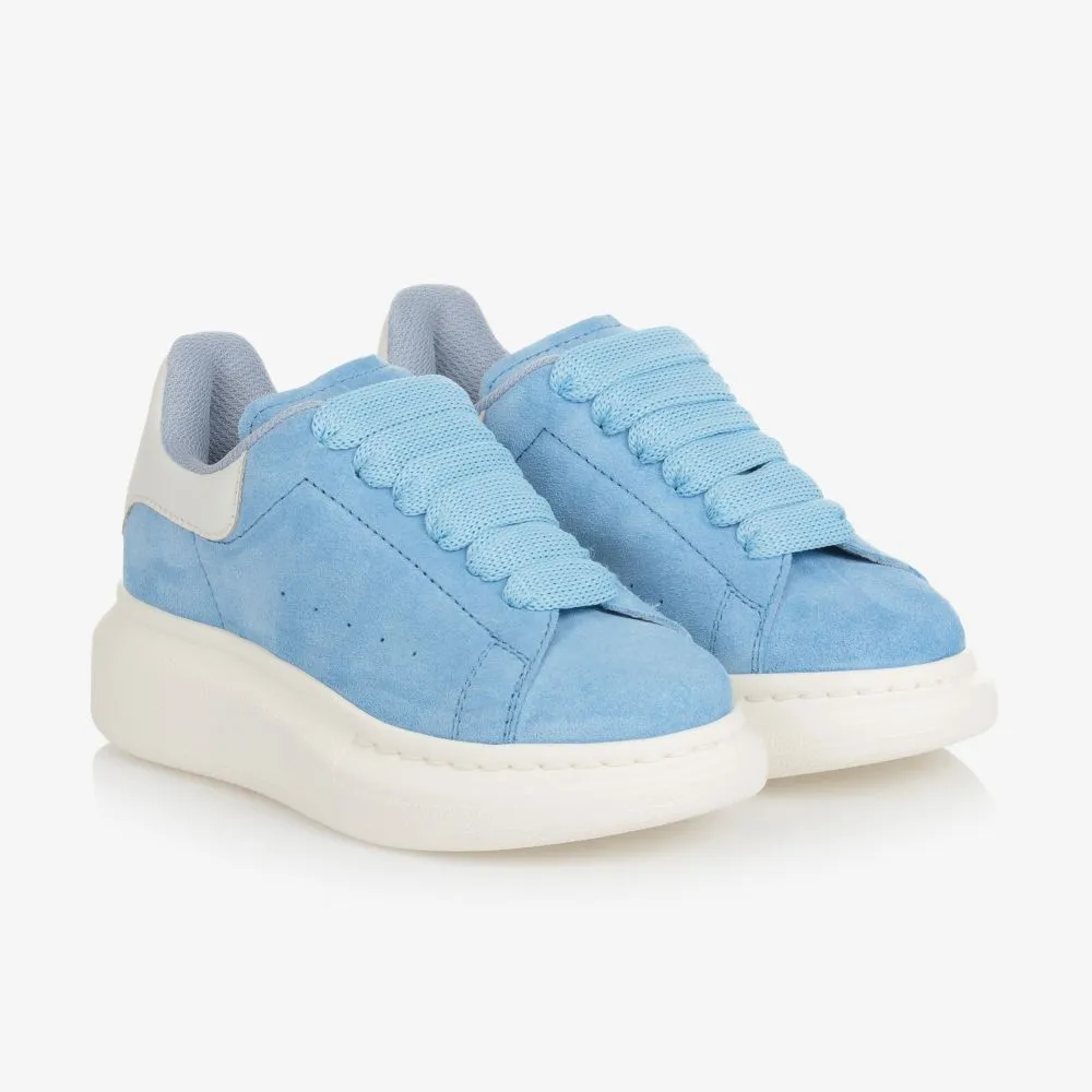 Blue Suede Leather Trainers