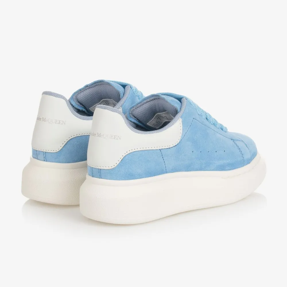 Blue Suede Leather Trainers