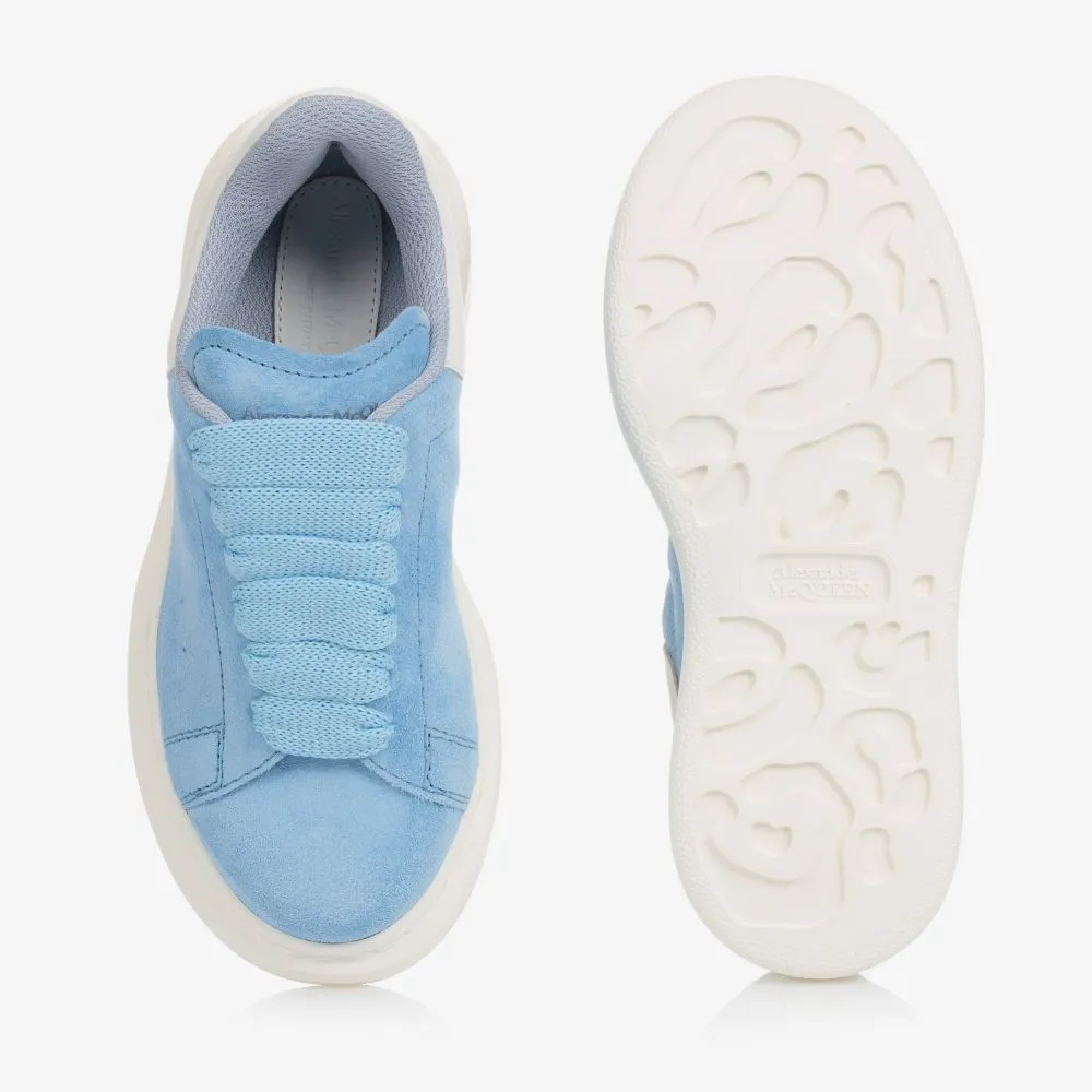 Blue Suede Leather Trainers