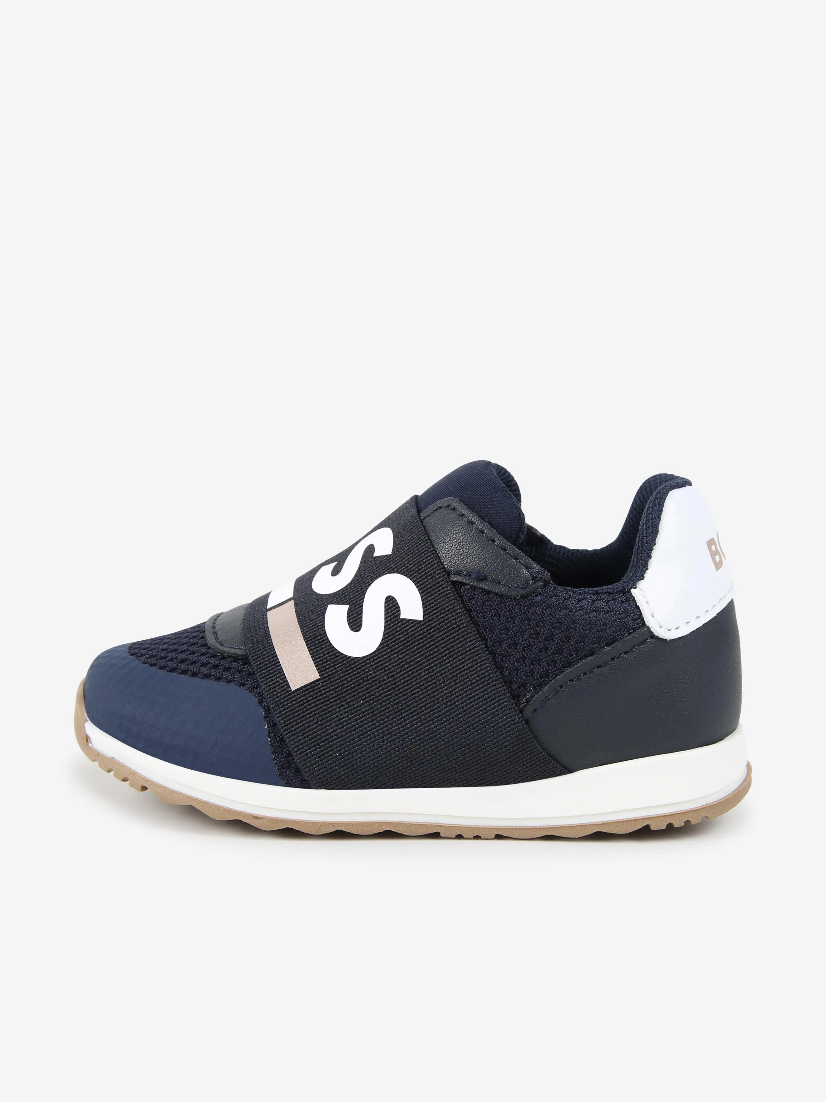 BOSS Boys Logo Trainers in Navy