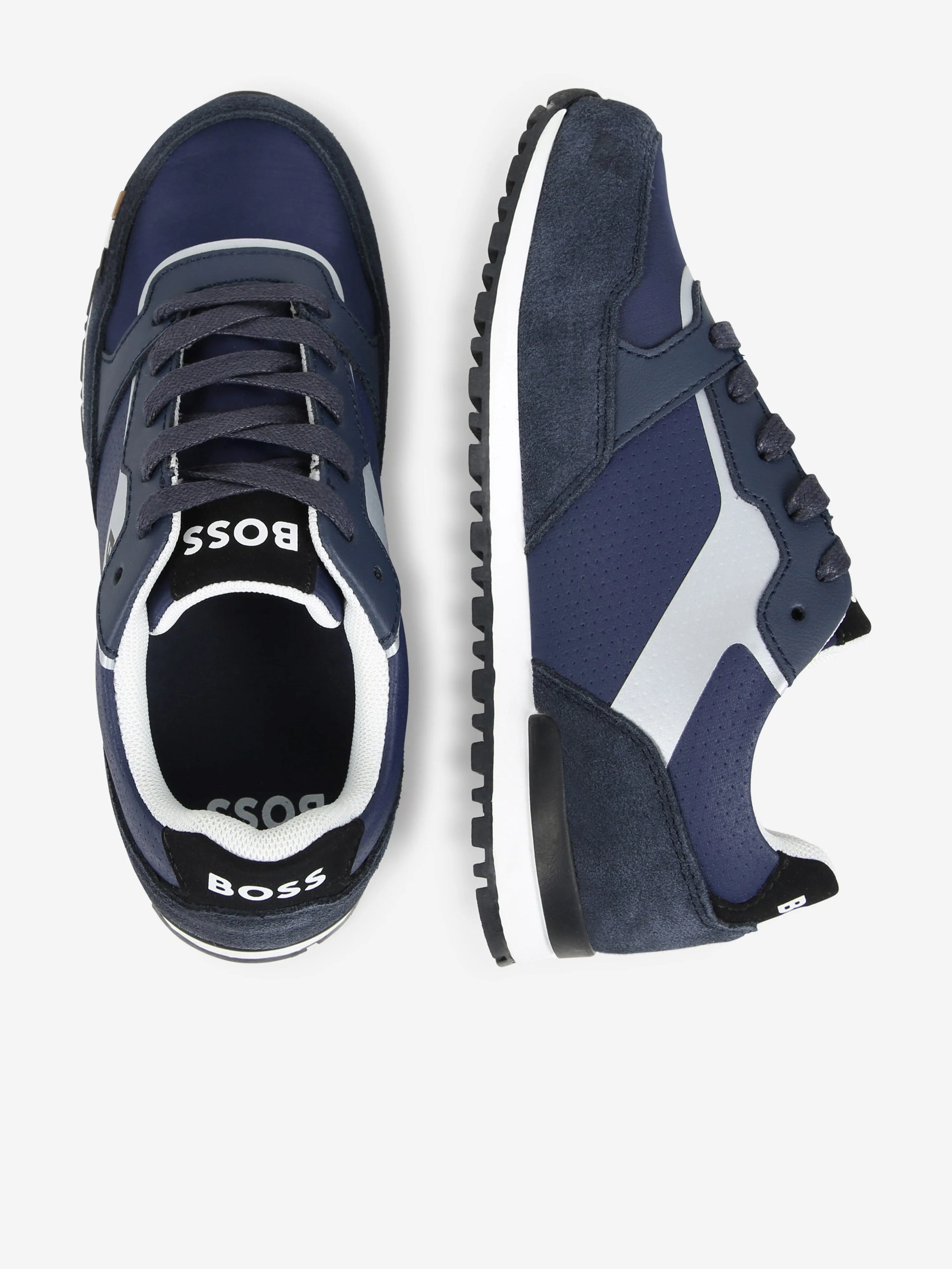 BOSS Boys Retro Runner Trainers in Blue