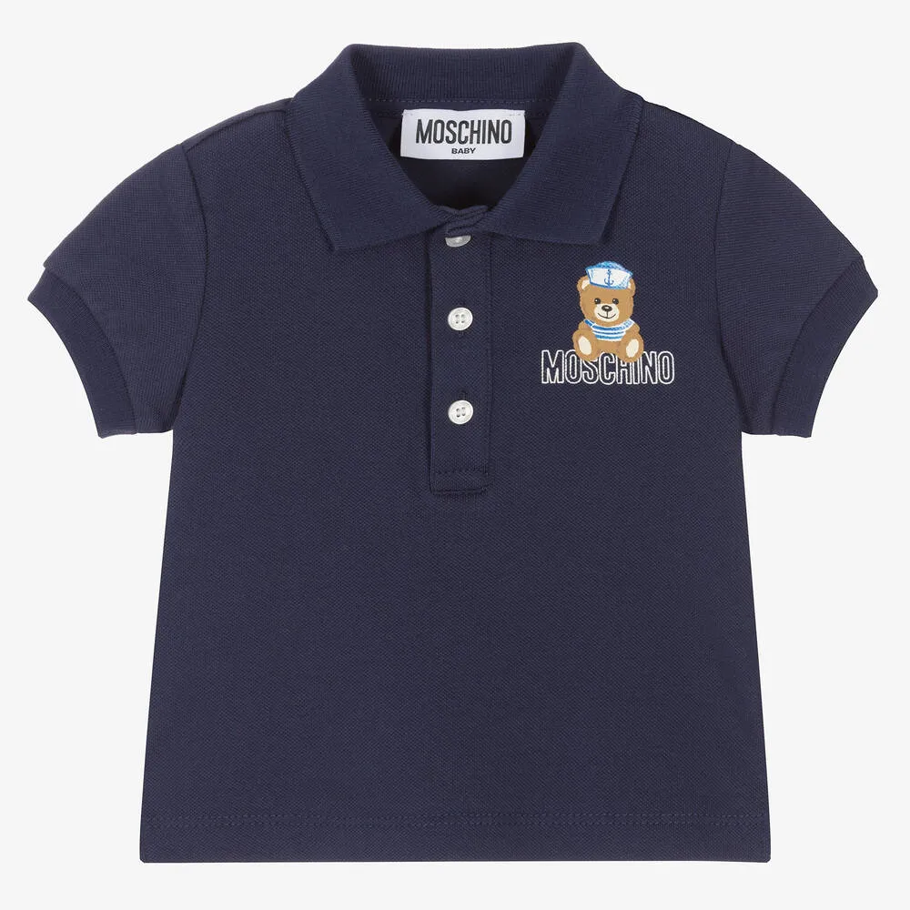 Boys Navy Blue Sailor Polo Shirt