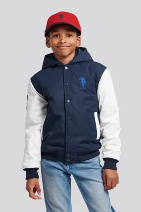 Boys Player 3 Bomber Jacket in Dark Sapphire Navy