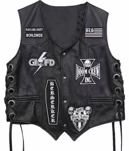 BSL Black Label Society Leather Vest | TLC