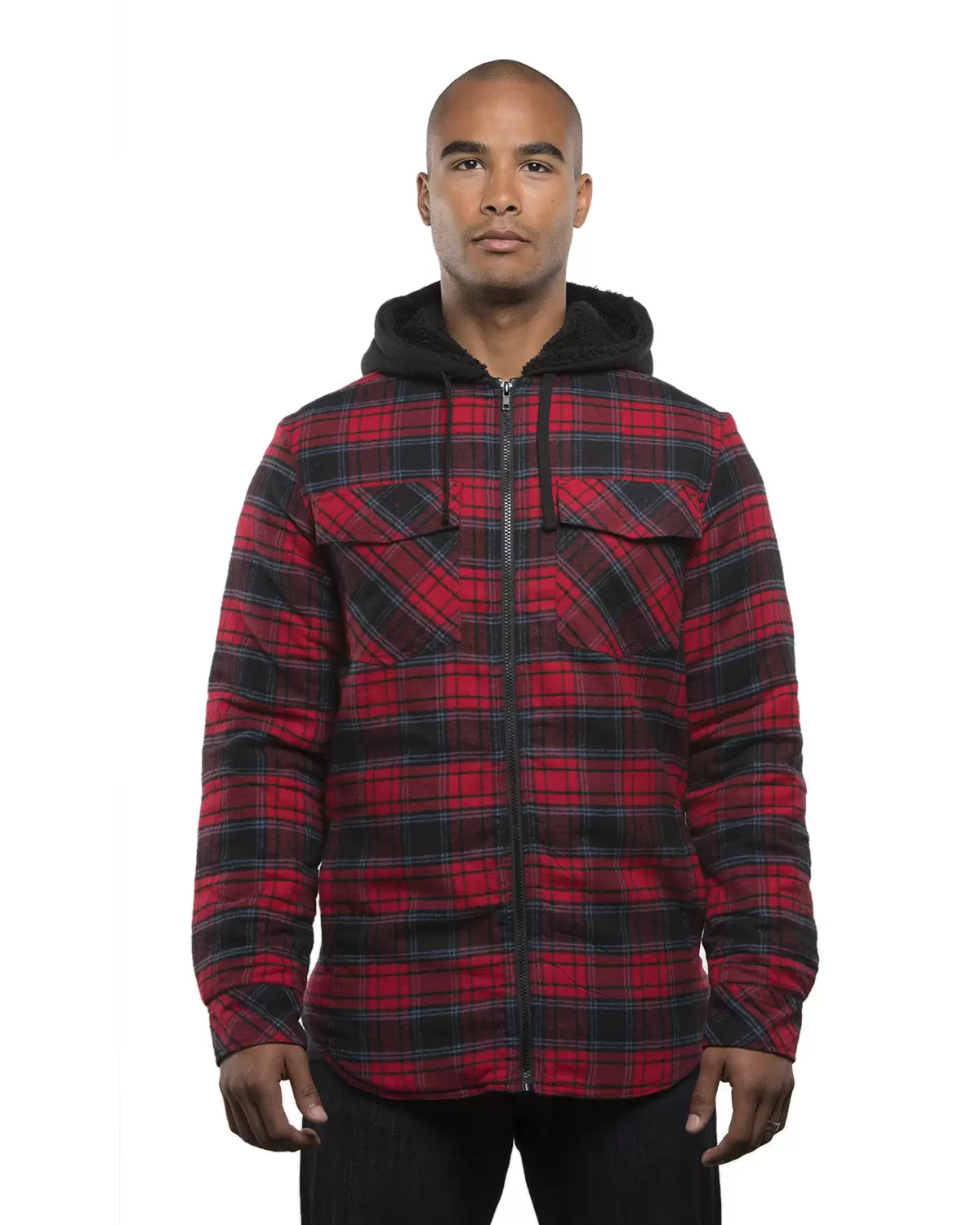 Burnside 8620 Quilted Flannel Full-Zip Hooded Jacket SKU: 8620