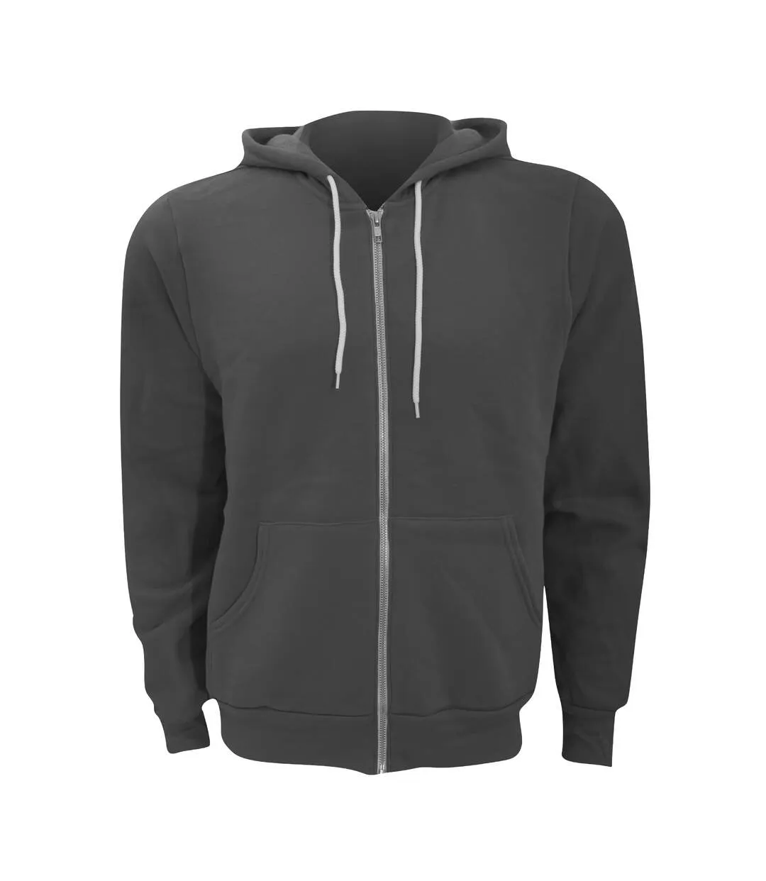 Canvas Unisex Zip-up Polycotton Fleece Hooded Sweatshirt / Hoodie (Asphalt) - UTBC1337