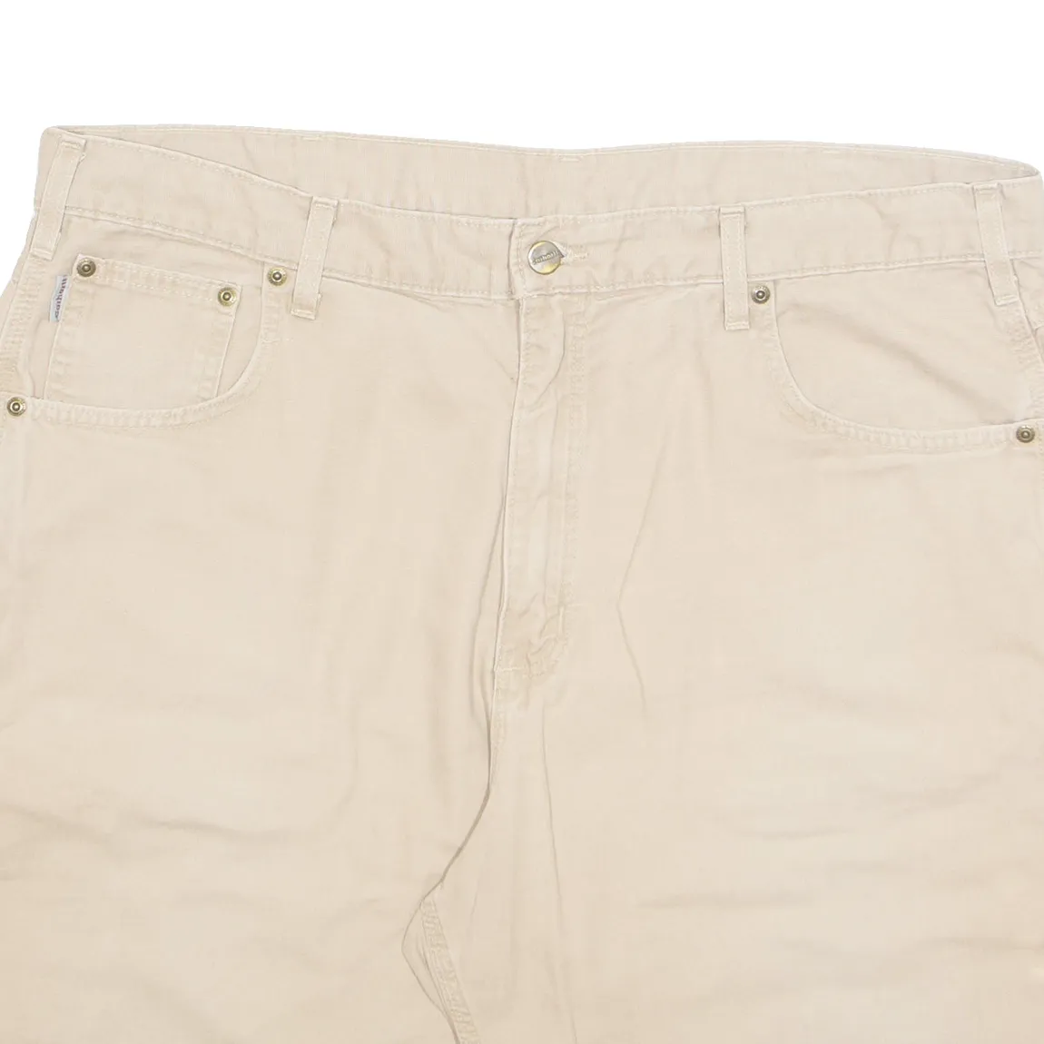 CARHARTT Cargo Carpenter Mens Workwear Shorts Beige XL W40