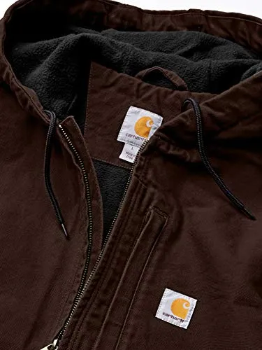 Carhartt Men's Relaxed Fit Washed Duck Fleece-Lined Hooded Vest