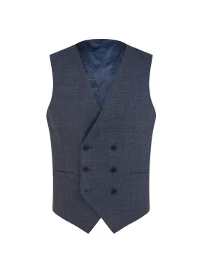 Caselli Zegna Slim Fit Navy Blue Textured Waistcoat