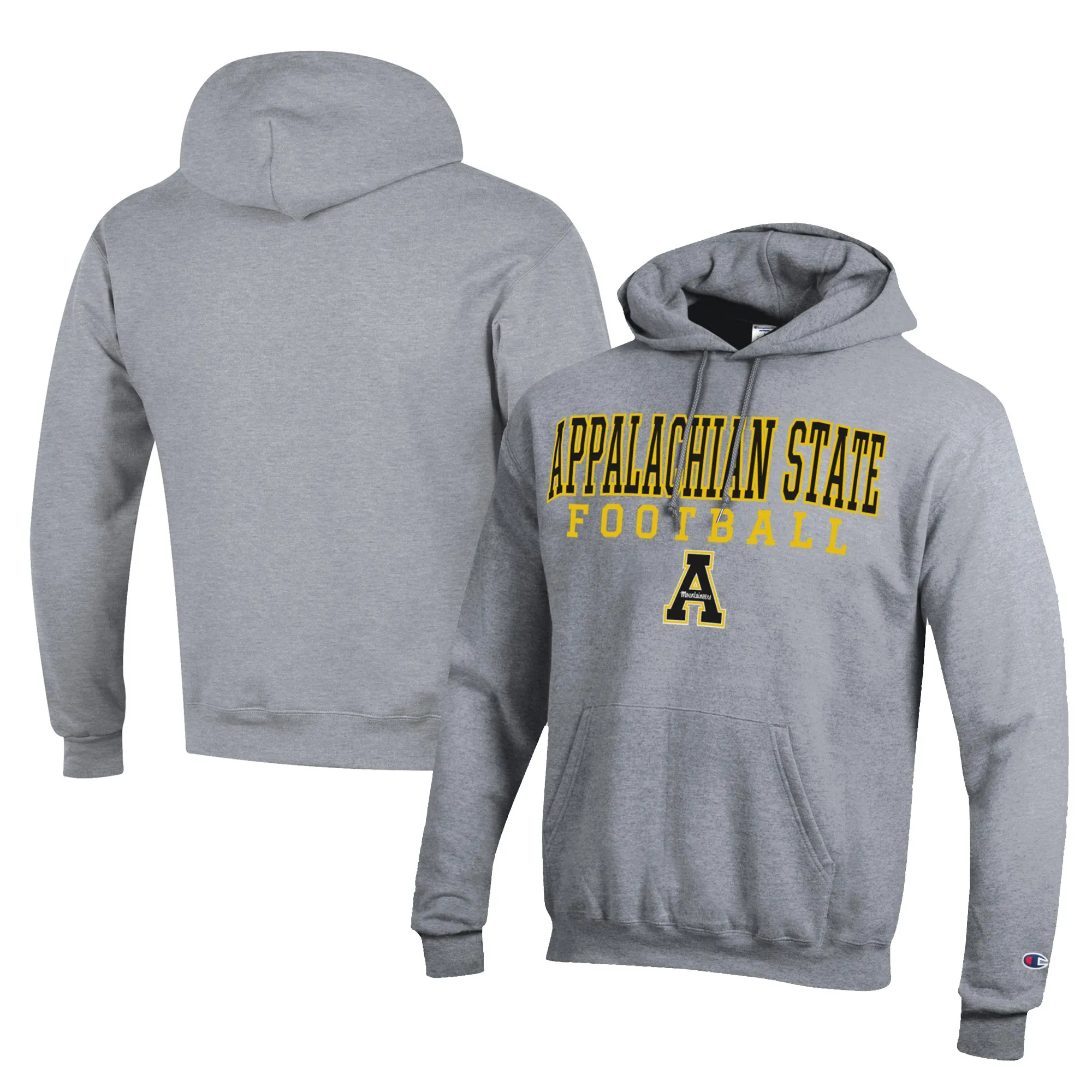 Champion  Appalachian State Mountaineers Gray Football Eco Powerblend Pullover Hoodie