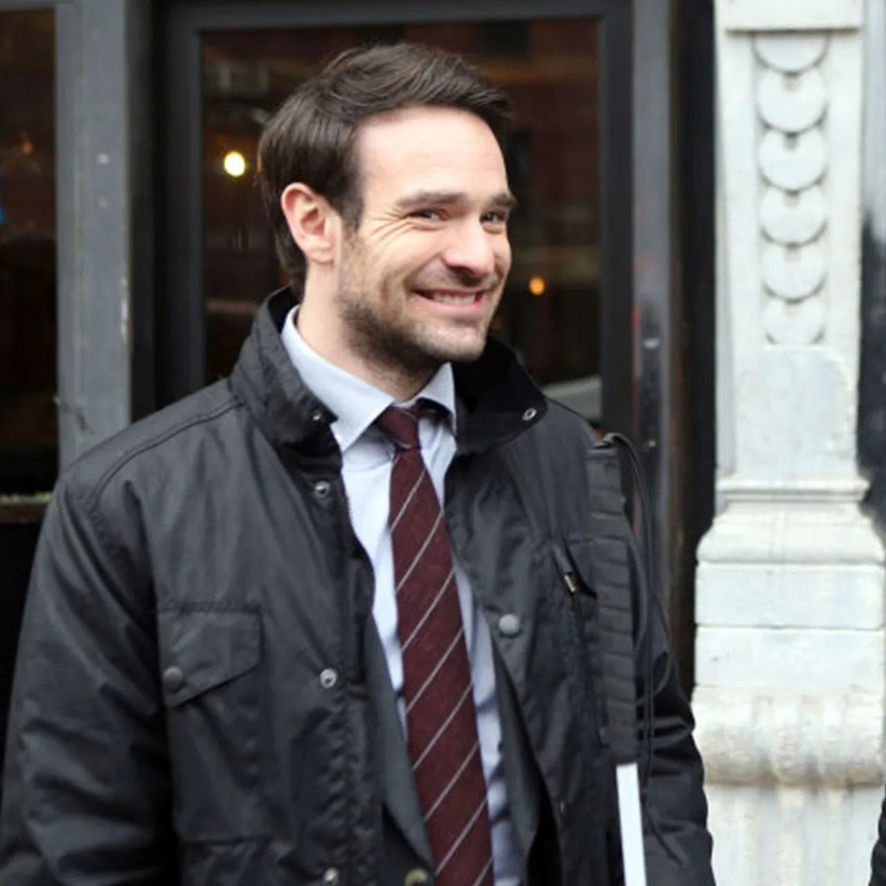 Charlie Cox The Defenders Black Leather Jacket