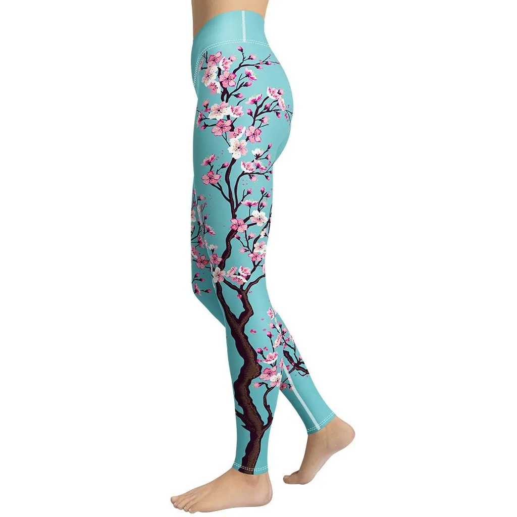 Cherry Blossom Yoga Leggings