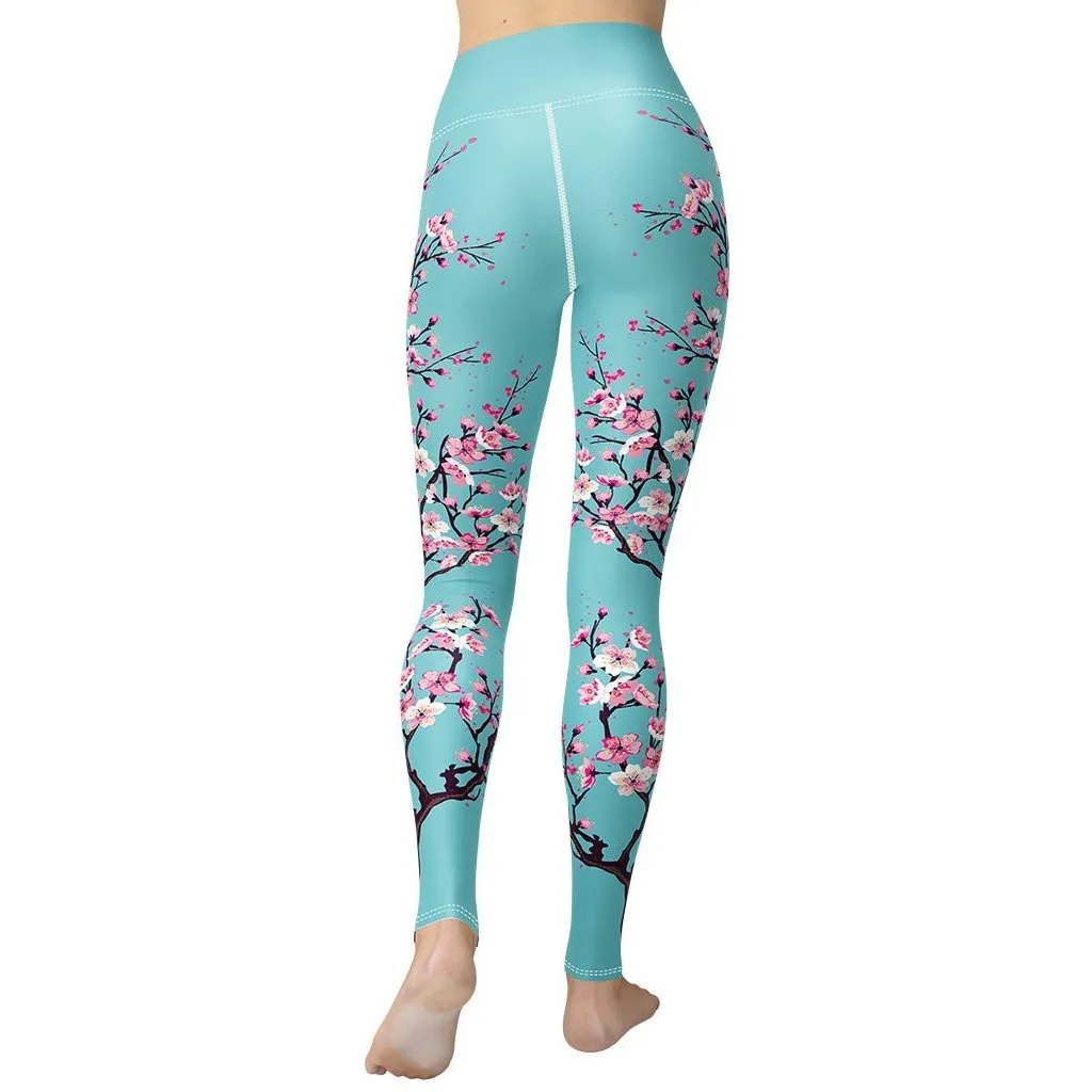 Cherry Blossom Yoga Leggings