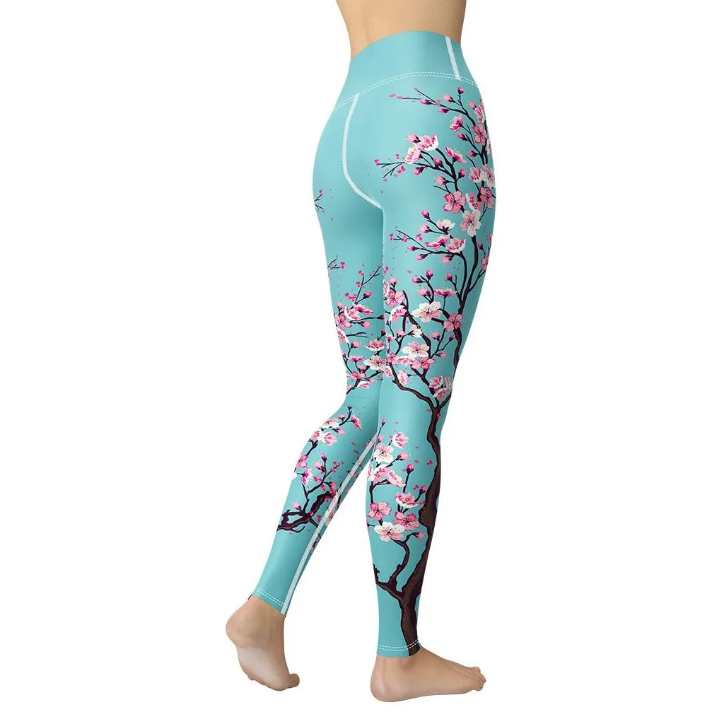 Cherry Blossom Yoga Leggings