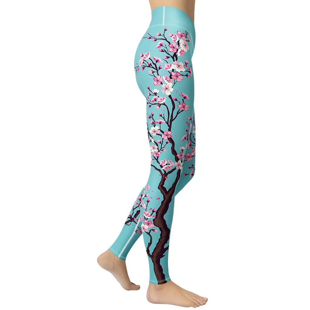 Cherry Blossom Yoga Leggings