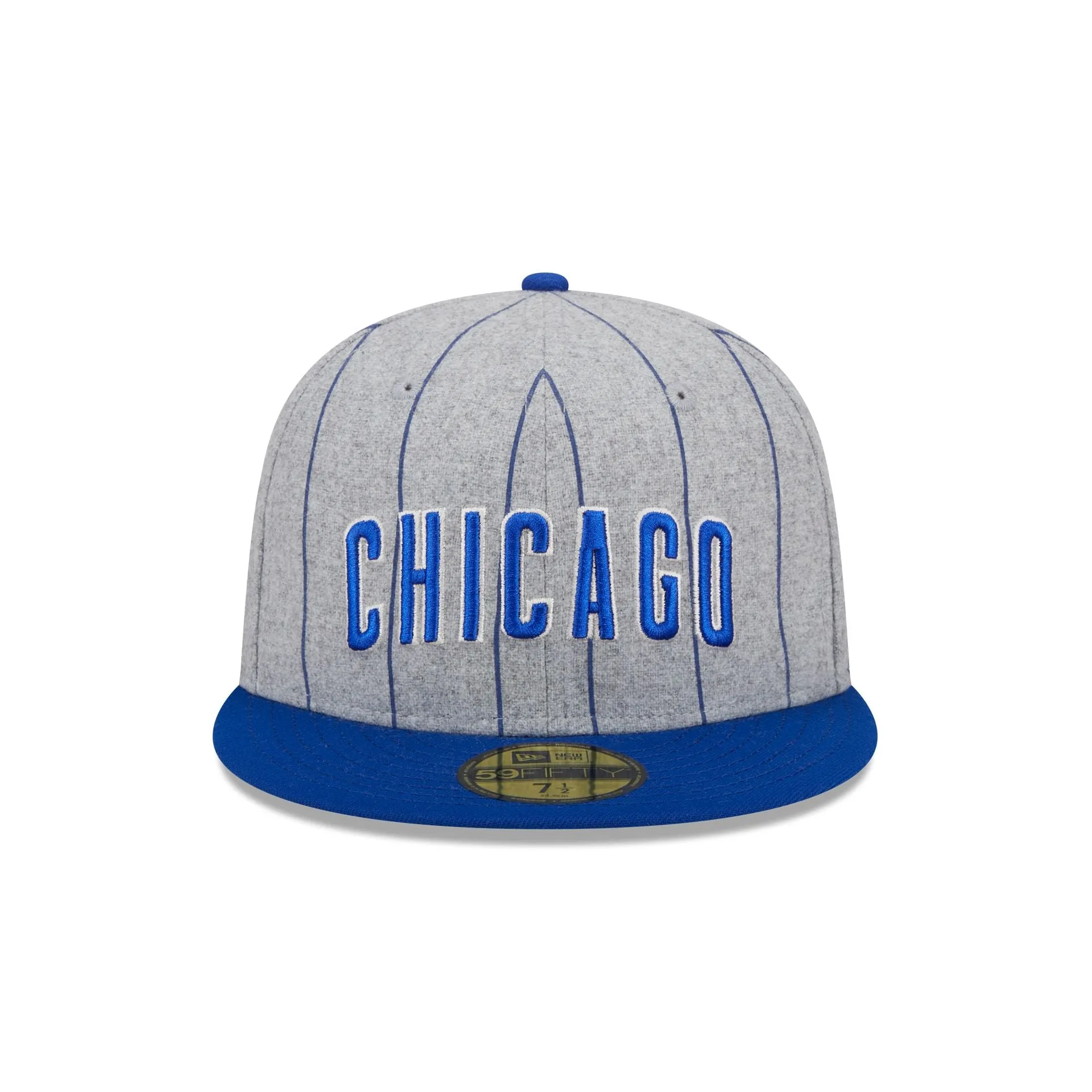 Chicago Cubs Heather Pinstripe 59FIFTY Fitted Hat