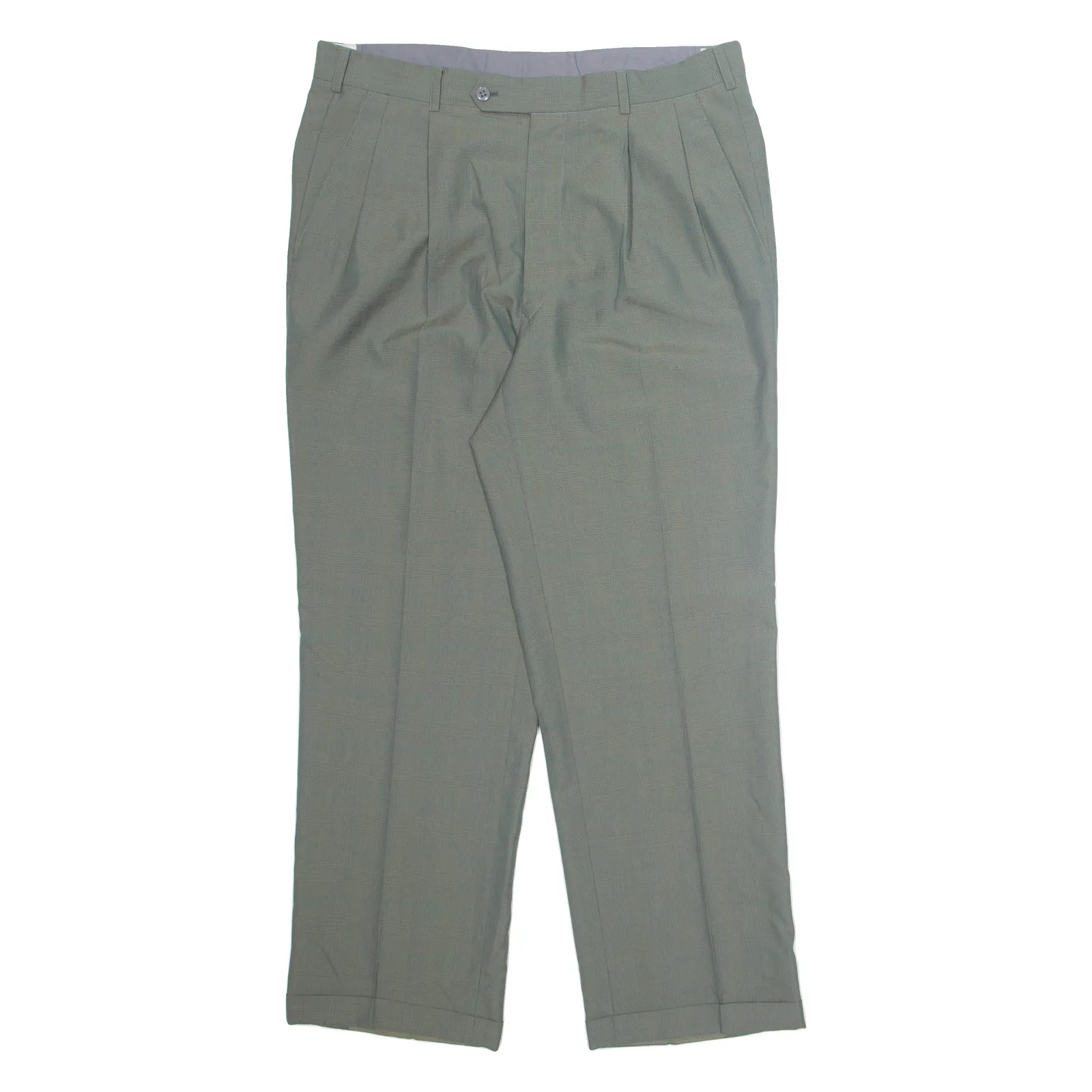 Chino Workwear Mens Trousers Green Regular Straight W34 L29