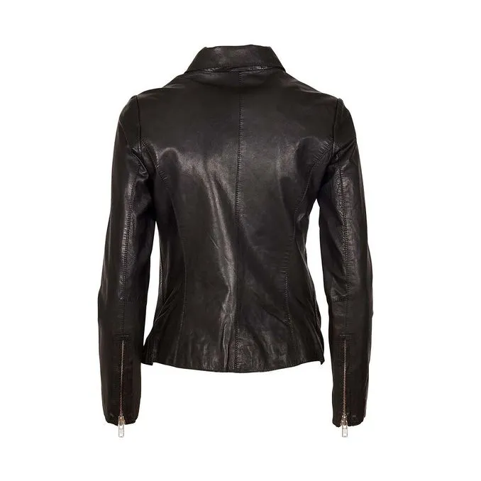 CLASSIC LEATHER JACKET Woman Black