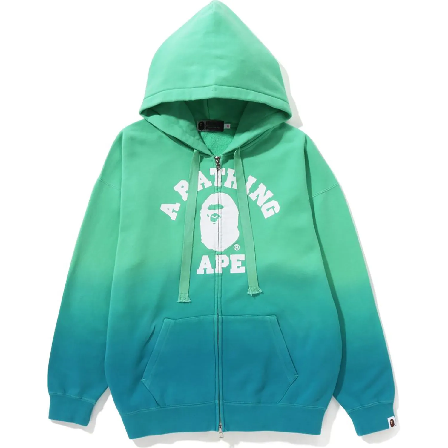 COLLEGE GRADATION OVERSIZED ZIP HOODIE LADIES