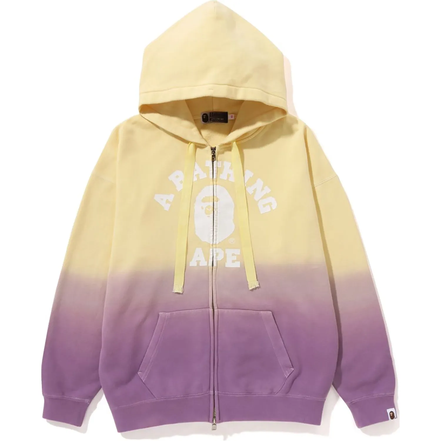 COLLEGE GRADATION OVERSIZED ZIP HOODIE LADIES