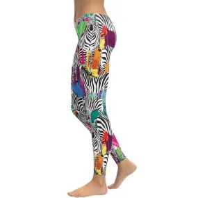 Colorful Zebra Leggings