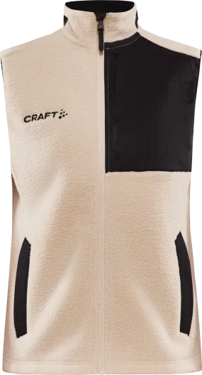 Craft Women's Adv Explore Pile Fleece Vest Ecru/Black | Buy Craft Women's Adv Explore Pile Fleece Vest Ecru/Black here