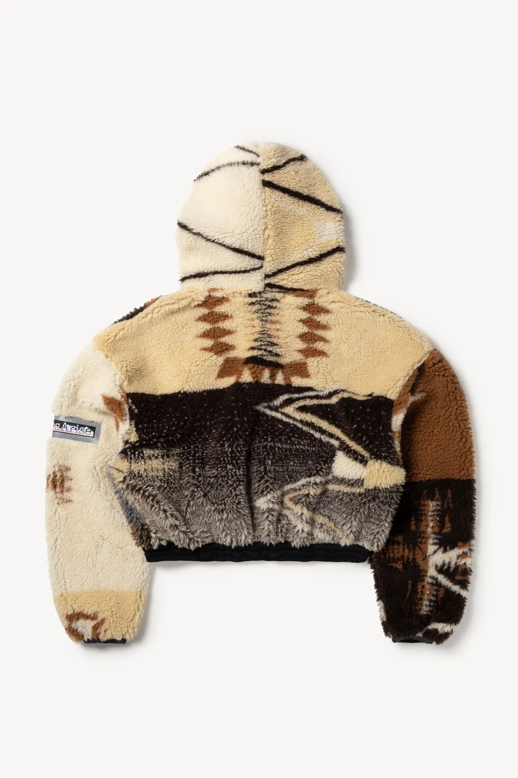 Cropped Ikat Fleece Hoodie