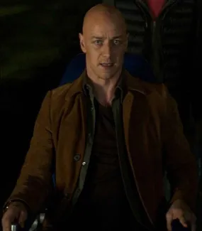 DARK PHOENIX JAMES MCAVOY (CHARLES XAVIER) BROWN LEATHER JACKET